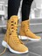 BA0600 Bağcıklı Camel Sarı Boksör Unisex Spor Postal Bot 2