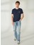Bisiklet Yaka Mavi Erkek T-Shirt FM23S16TGBLUE 2