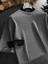 Long Fit Dokulu Basic T-Shirt Gri 4