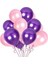 50 Adet Metalik Pembe Mor Balon 2 Renk 1