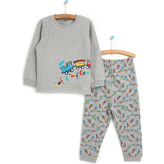 Hello Baby Basic Erkek Bebek Baharlık Pijama Takımı Erkek Bebek