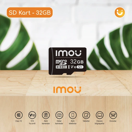 IMOU 32 GB Micro SDHC Hafıza Kartı / Class 10,U1,V10 - Video Kayıt Ekipmanlarıyla Uyumlu (ST2-32-S1)