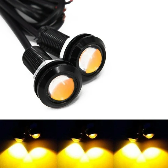 Dekohop Ayna Altı LED Kartal Gözü Gündüz Farı LED Amber Turuncu 1 Çift