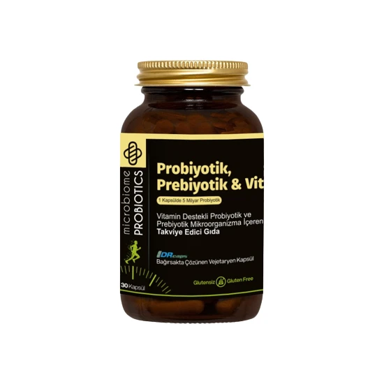 Microbiome Probiyotik Complex Probiyotik Prebiyotik ve Vitamin 30 Kapsül