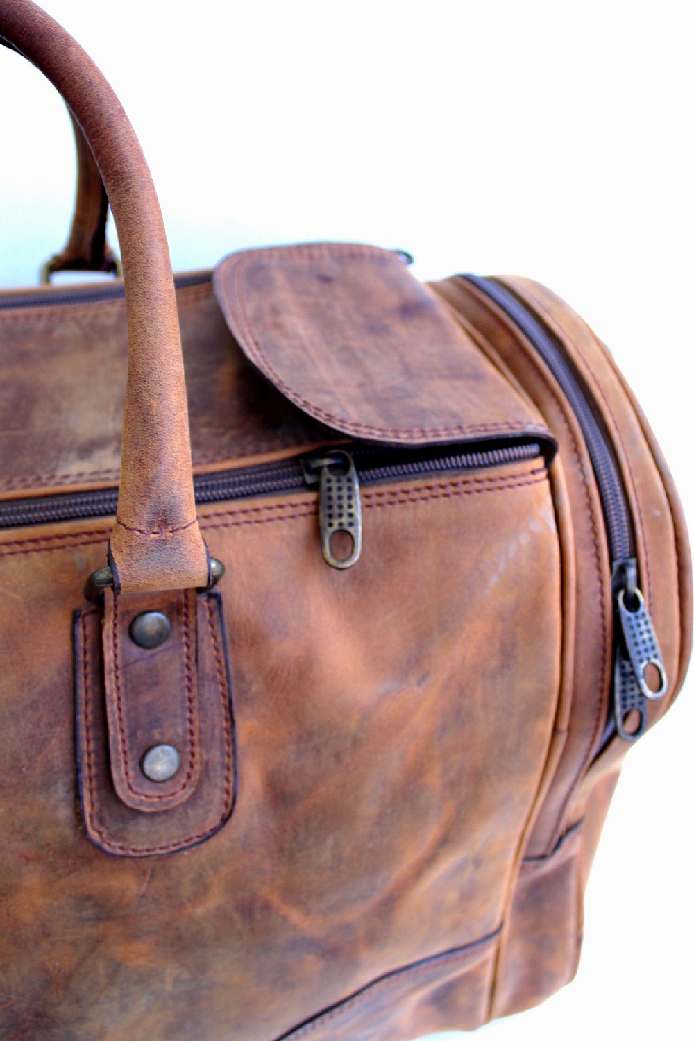 Lydos Bag Felix Retro Deri Seyahat Çantası görsel 4