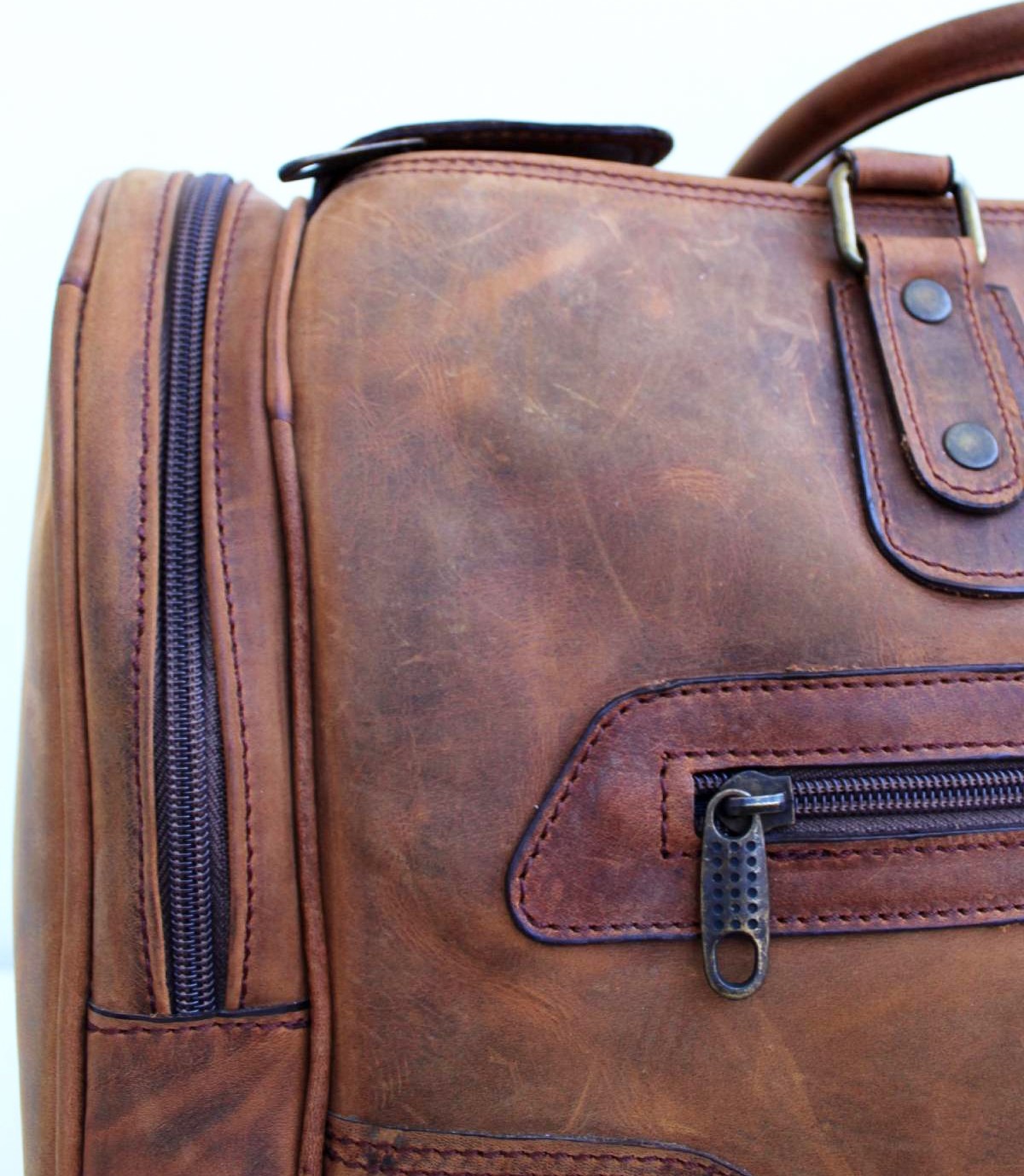 Lydos Bag Felix Retro Deri Seyahat Çantası görsel 5