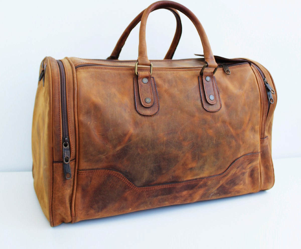 Lydos Bag Felix Retro Deri Seyahat Çantası görsel 3