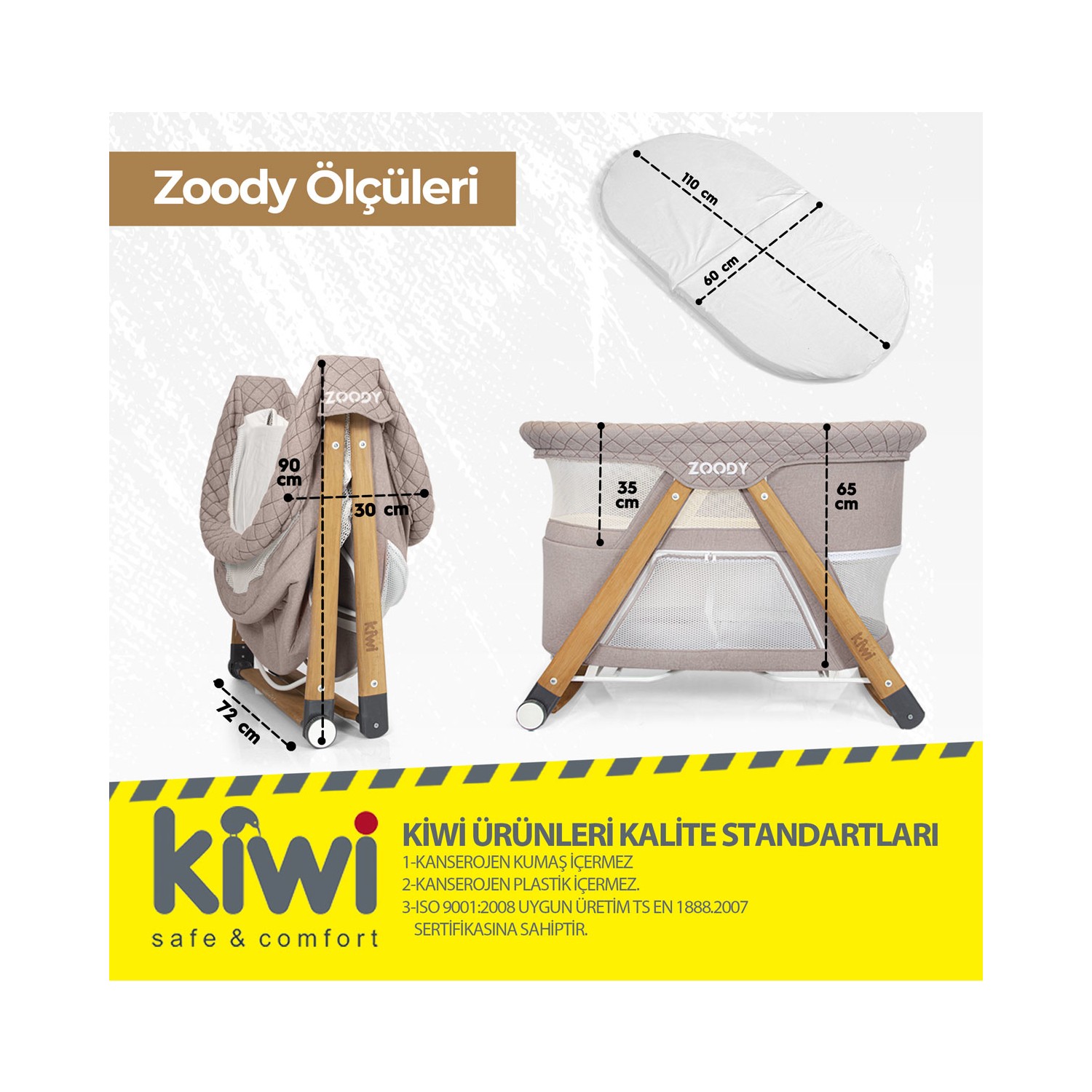 Kiwi Zoody 3 In 1 Bebek Beşiği Oyun Parkı ve Park Yatak Fiyatı