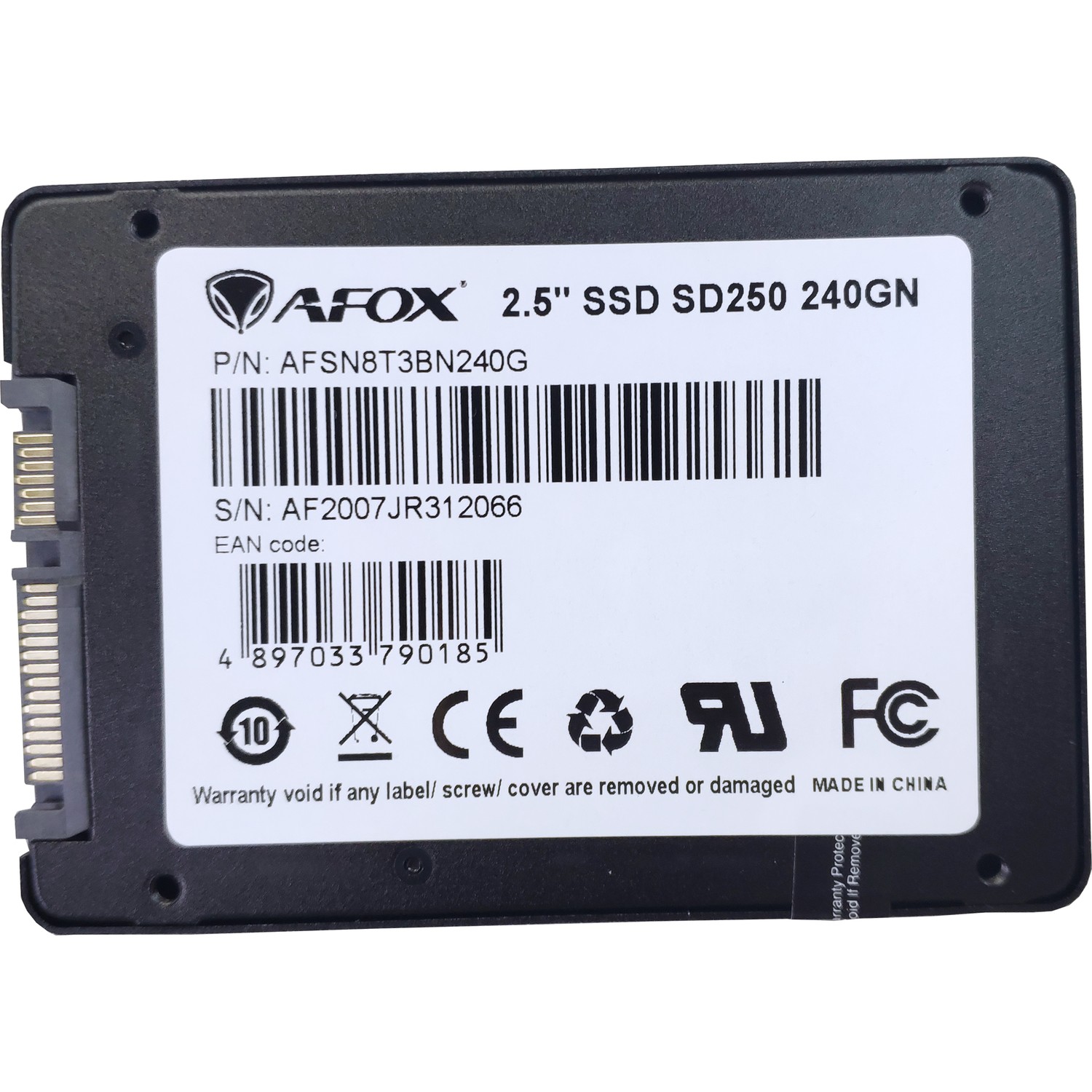 lost heart essence Go back Afox 2.5" 240GB 560-500MB/s SATA3 SSD SD250-240GN Fiyatı