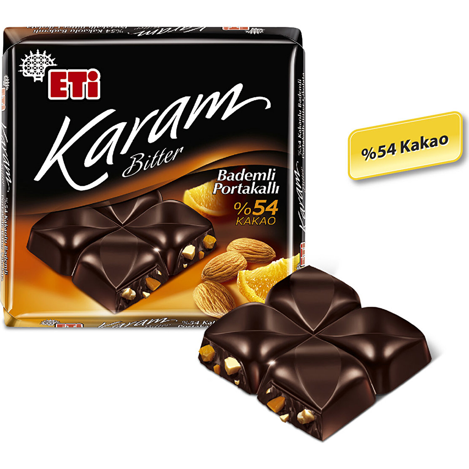 Eti Karam Bademli Portakallı Kakaolu Bitter Çikolata 60 g x Fiyatı