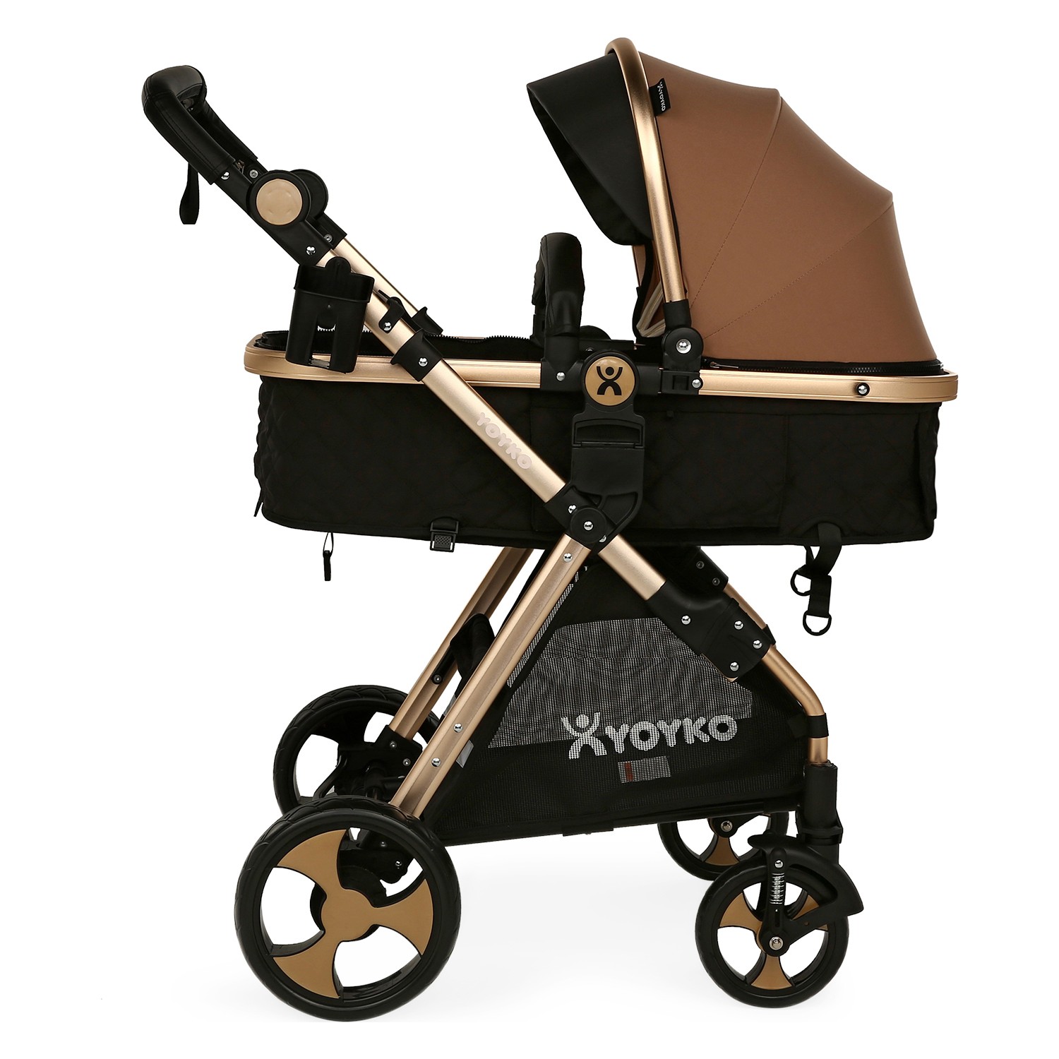 Yoyko Luxury Travel Sistem Bebek Arabası 3 in 1 Kahve Rose