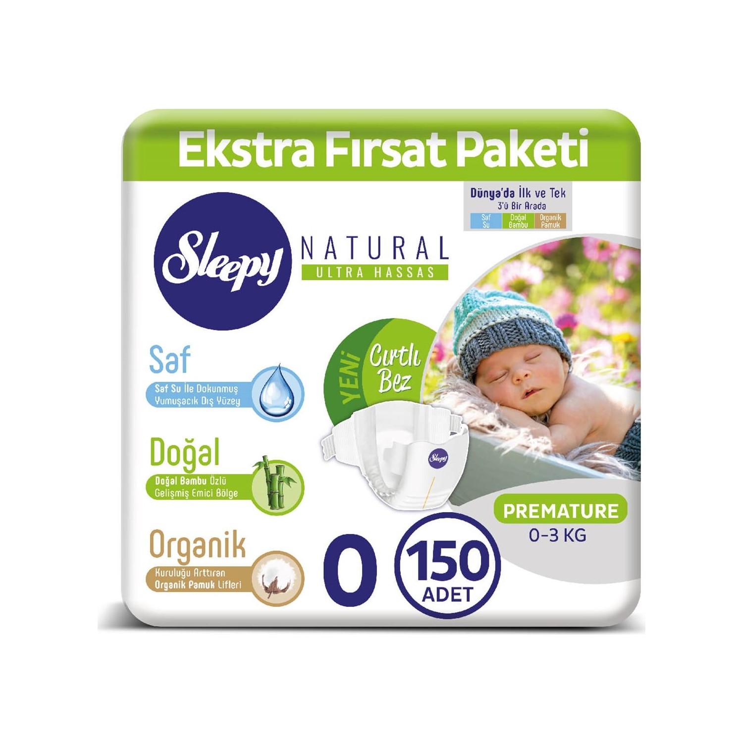 Sleepy Bebek Bezi Ekstra Fırsat Paketi 0 Numara 0 3 Kg