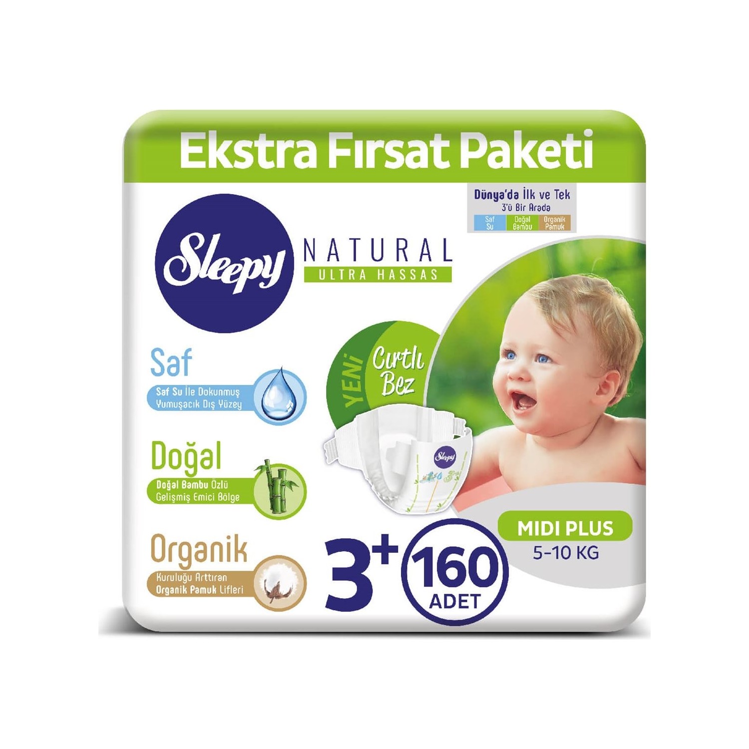 Sleepy Bebek Bezi Ekstra Fırsat Paketi 3+ Numara 510 Kg Sleepy Bebek Bezi Ekstra Fırsat Paketi 3+ Numara 510 Kg