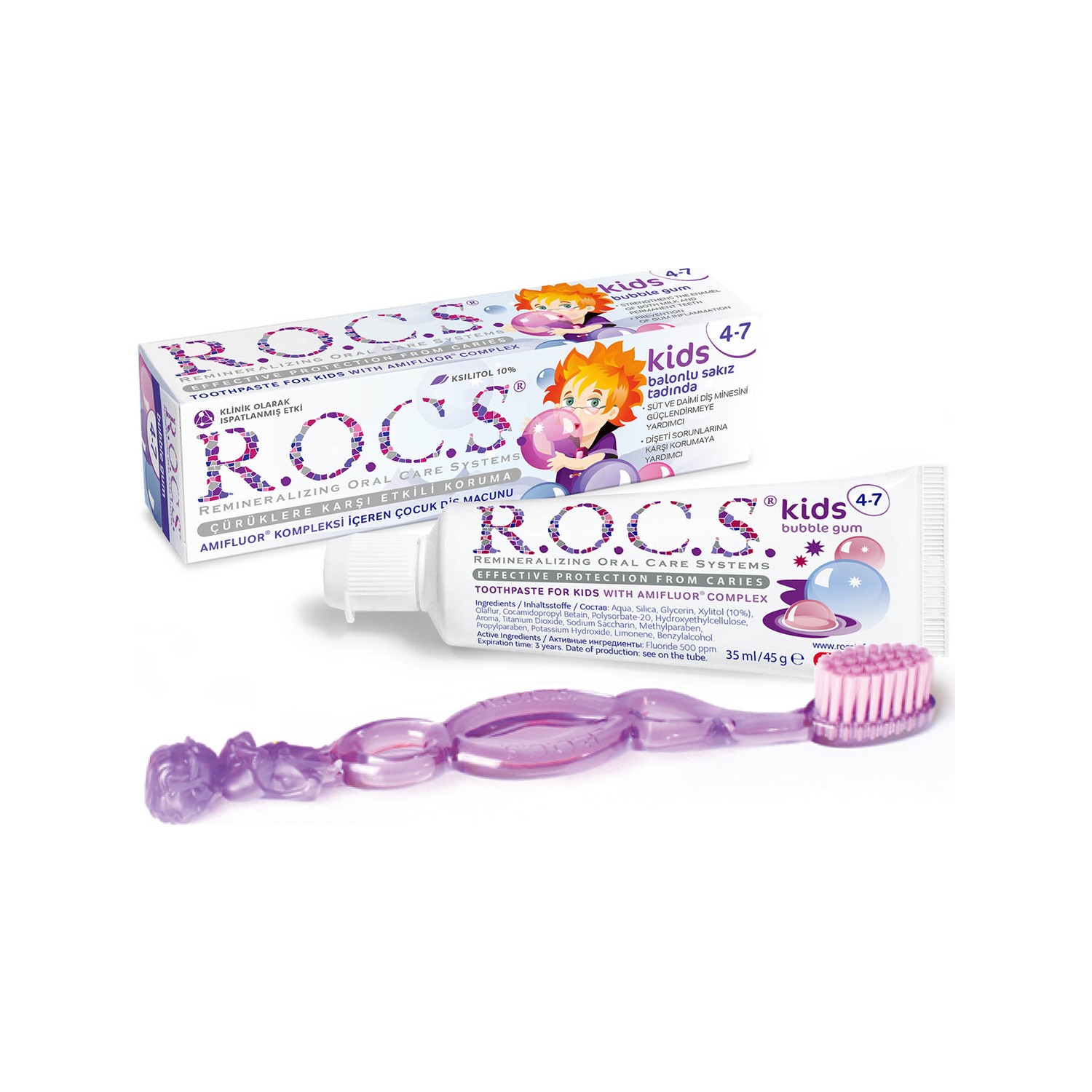 Rocs Kids Balon Sakızı Tatında Diş Macunu 45 gr + Diş Fiyatı