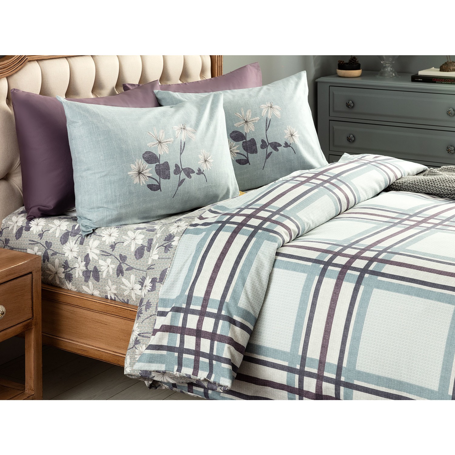 Madame Coco Evian Flanel King Size Nevresim Takımı Mürdüm Fiyatı