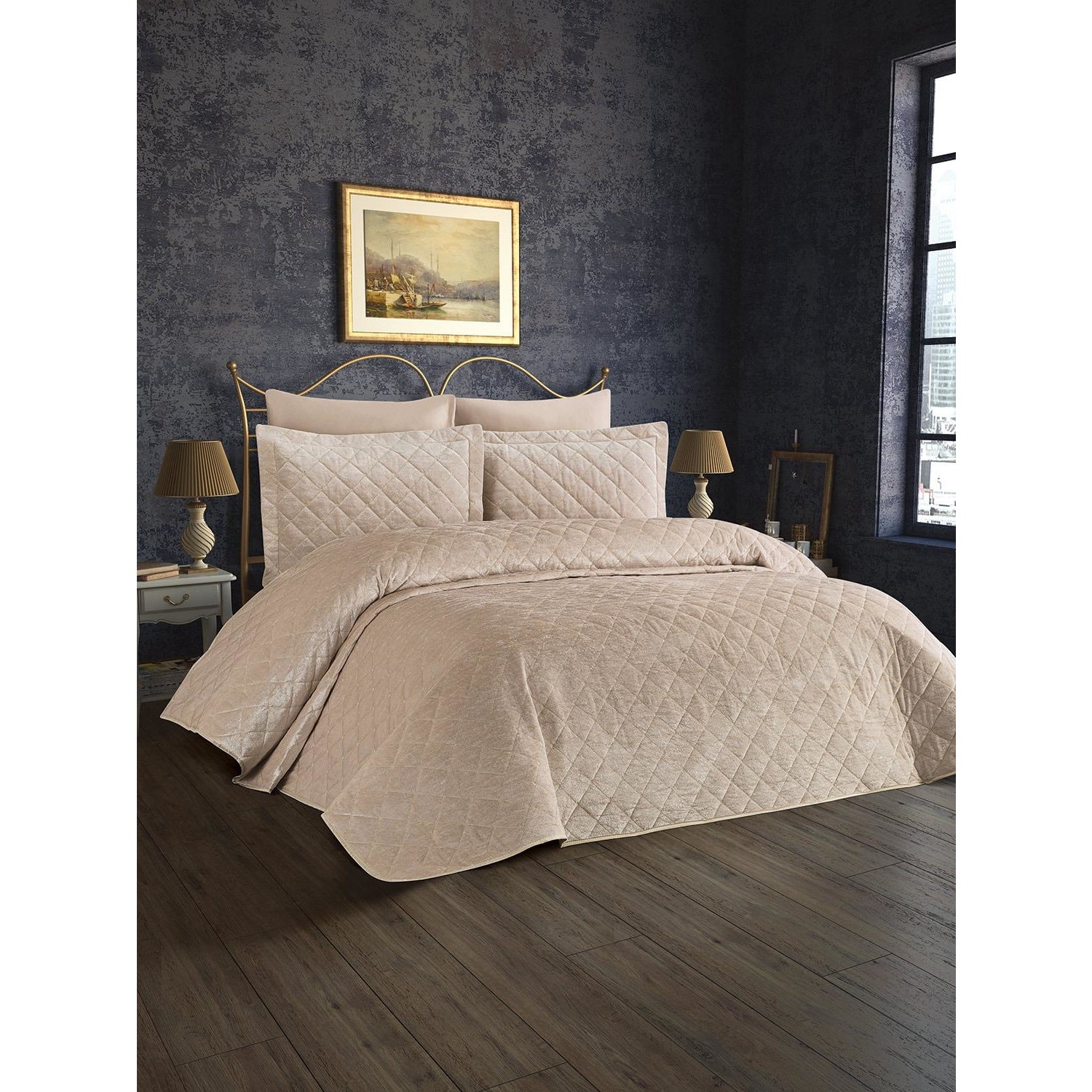 Kırlent Dünyası Alkan Home Kadife Kapitoneli Yatak Örtüsü Kırlent Dünyası Alkan Home Kadife Kapitoneli Yatak Örtüsü