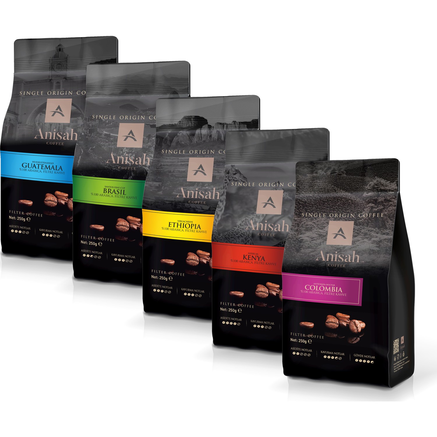 Anisah Dünya Filtre Kahve Seti 5 x 250 gr 5�li Paket Kağıt Fiyatı