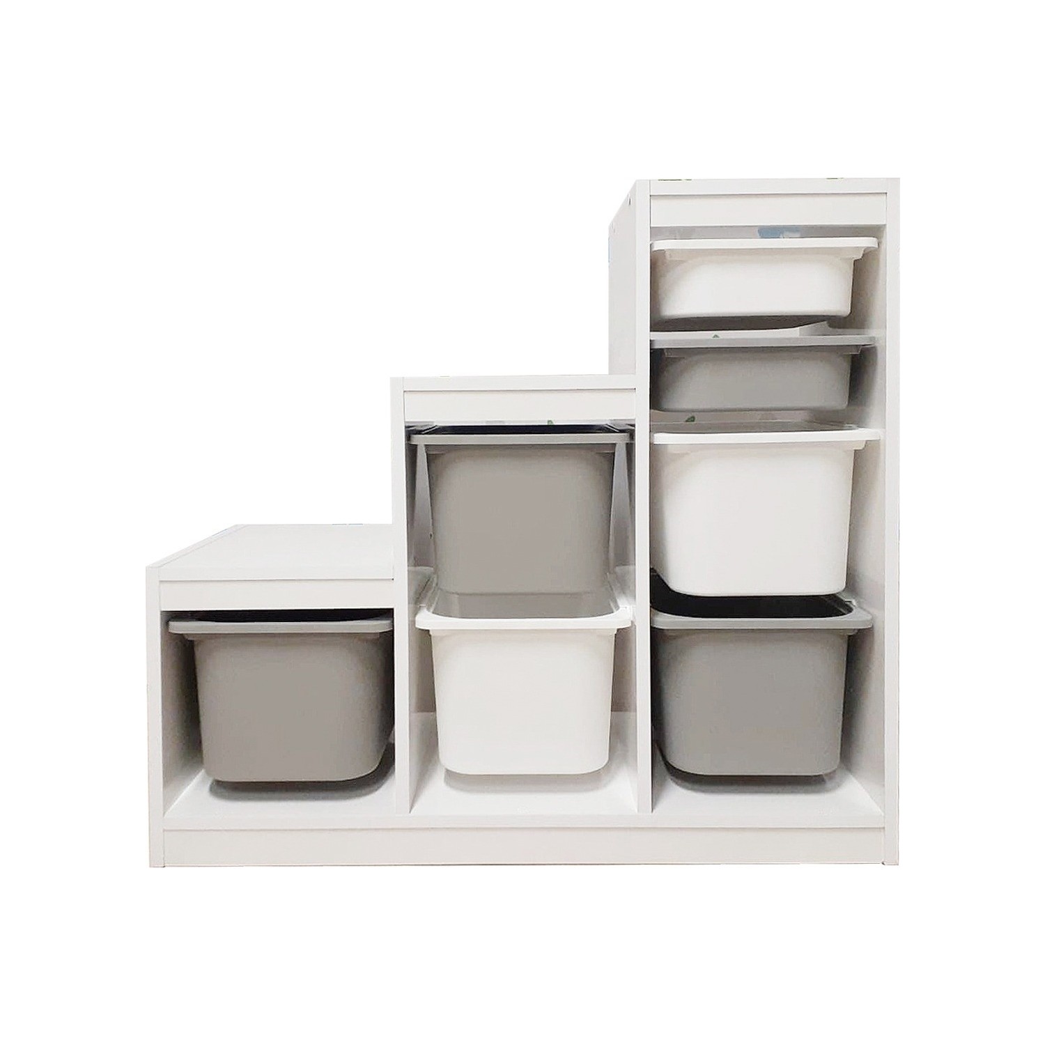 Alyans Montessori Çok Amaçlı Oyuncak DolabıBeyaz Gri Fiyatı