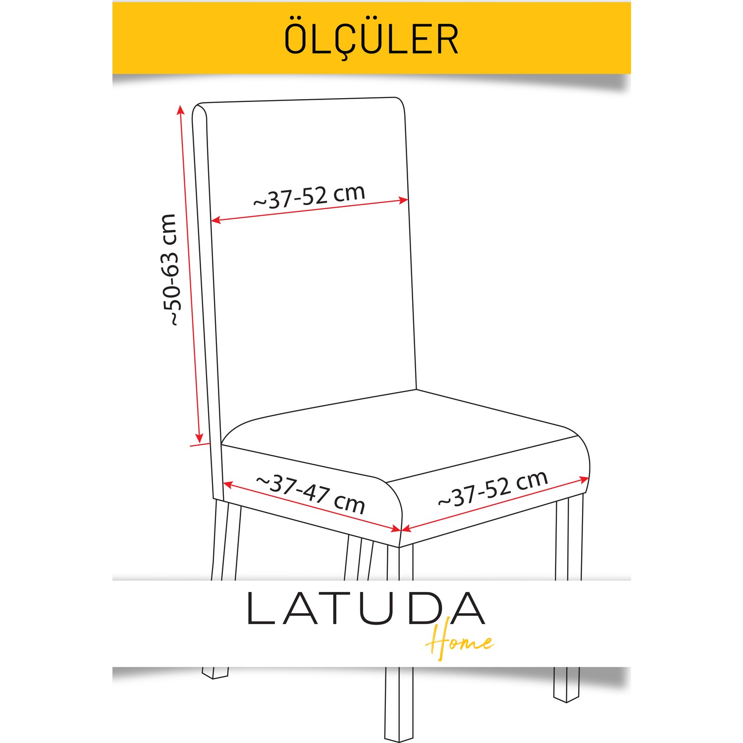 Latuda Likralı Yıkanabilir Sandalye Kılıfı 6�lı Fiyatı