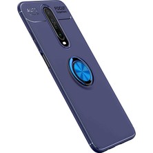 Case 4U Xiaomi Redmi K30 Kılıf Autofocus Shockprof Ravel Yüzüklü Standlı Slikon Kapak + Cam Ekran Koruyucu Siyah