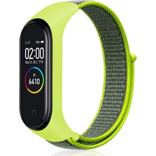 Case 4U Xiaomi Mi Band 6 / Mi Band 5 Akıllı Bileklik Silikon Hasır Kordon Fosforlu Yeşil