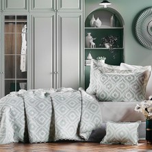 Zebra Casa All Days Ikat Yeşil Çift Kişilik Yatak Örtüsü
