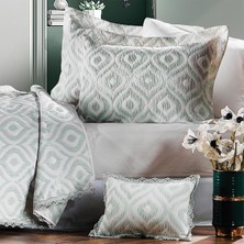 Zebra Casa All Days Ikat Yeşil Çift Kişilik Yatak Örtüsü