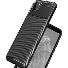 Tekno Grup Huawei Y5P Kılıf Karbon Desenli Lux Negro Silikon Siyah