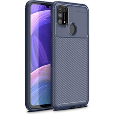 Tekno Grup Samsung Galaxy A31 Kılıf Karbon Desenli Lux Negro Silikon Lacivert