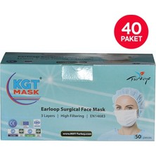 Kgt Mask 3 Katlı Telli Cerrahi Maske 50'li x 40 Adet
