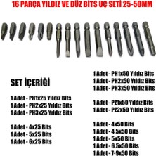 Site Hırdavat 16 Parça Yıldız Ve Düz Bits Uç Seti 25-50Mm