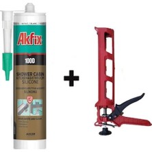 Akfix 100D Şeffaf Duşakabin Silikonu 310 Ml + Silikon Tabancası