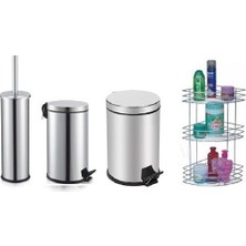 Arçe Çöp Kovası Seti 3 Litre 5 Litre Fırça 3'Lü Köşelik