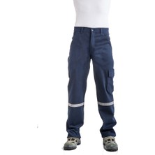 Çamdalı İş Elbiseleri 7/7 Gabardin Kışlık Lacivert İşçi Pantolonu Kalın Reflektörlü İş Pantolonu XXXL