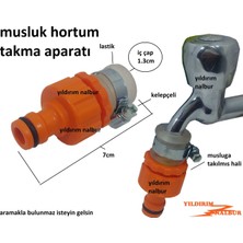 Yıldırım Musluk Hortum Bağlama 2Adet Aparatı Plastik Metal Kelepçeli Bahçe Musluğu