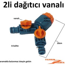 Yıldırım Musluk Hortum Bağlama Aparatı 2Li Dağıtıcı Vanalı Plastik Bahçe Çatal Aparat