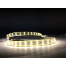 Yuled 3 Çipli İç Dış Mekan Silikonlu Şerit Led 220V - 1 Metre Double Pcb Gün Işığı + Güç Fişi