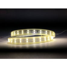 Yuled 3 Çipli İç Dış Mekan Silikonlu Şerit Led 220V - 1 Metre Double Pcb Gün Işığı + Güç Fişi