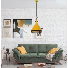 Bamyum Sarı Siyah Kafes Avize