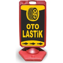 ReklamEdiyoruz Oto Lastik Reklam ve Yönlendirme Uyarı Dubasi A Tabela Kırmızı
