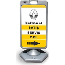 ReklamEdiyoruz Renault Reklam ve Yönlendirme Uyarı Dubasi A Tabela Gri