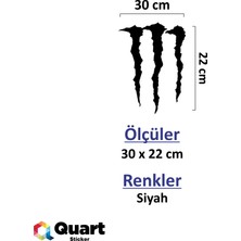 Quart Monster Pençe - Far ve Cam Sticker