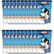 Felix Çifte Lezzet Somon - Sardalyalı Kedi Konservesi 100 gr 20'li Paket