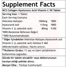 Ncs Collagen Hyaluronıc Acıd Vitamin C 90 Tablet + Hap Kutusu