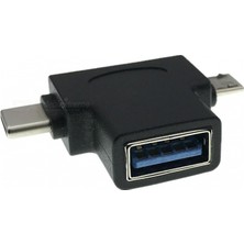 Alfais 4372 USB 3.0 To Type C Micro USB 3.1 Data Şarj Çevirici Dönüştürücü Adaptör