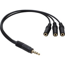 Alfais 4300 Kulaklık Mikrofon Çoklayıcı 3 Port 3.5mm Splitter Çevirici Dönüştürücü Adaptör