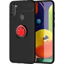 Kilifone - Galaxy M11 - Kılıf Yüzüklü Auto Focus Ravel Karbon Silikon Kapak