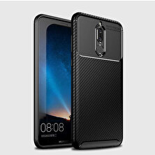 Fibaks Huawei Mate 10 Lite Kılıf Rugged Armor Negro Karbon Silikon Siyah