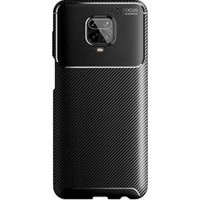 Fibaks Xiaomi Redmi Note 9 Pro Kılıf Rugged Armor Darbe Emici Uzun Ömürlü Dayanıklı Parmak İzi Yapmaz Karbon Tasarım Negro Silikon Kapak