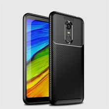 Fibaks Xiaomi Redmi 5 Plus Kılıf Rugged Armor Darbe Emici Uzun Ömürlü Dayanıklı Parmak İzi Yapmaz Karbon Tasarım Negro Silikon Kapak